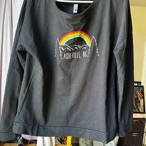 Next Level Apparel Black Long Sleeve Tee with Rainbow Design